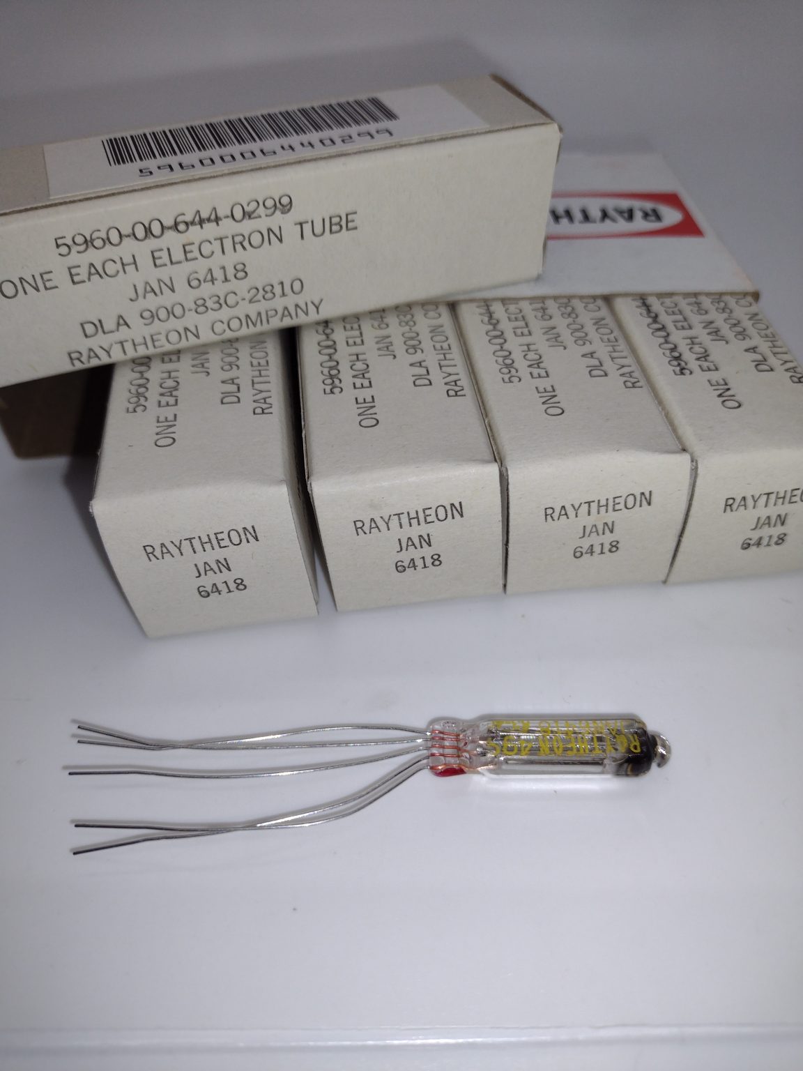 Raytheon JAN 6418 pentode vacuum tube 5 Pack POTAR Design Devices
