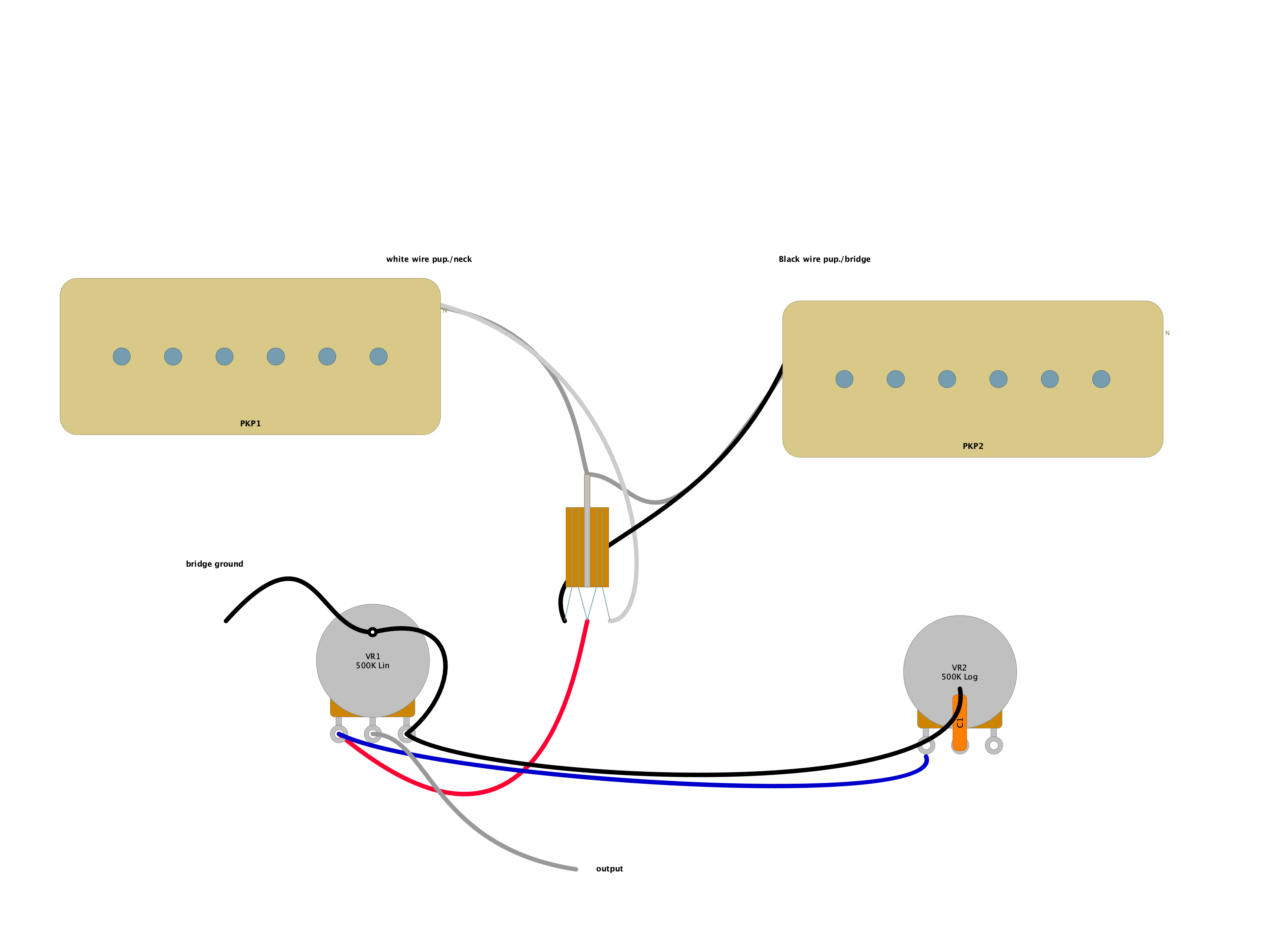 Standard Epiphone P90 wiring – POTAR Design Concern